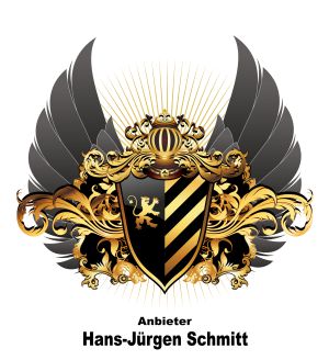Wappen mit Löwe und Flügeln