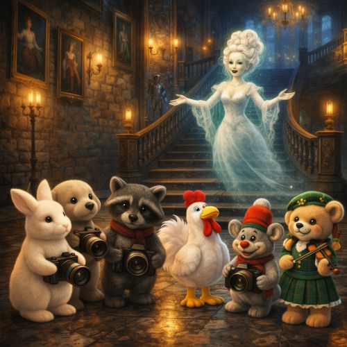 Tiere fotografieren einen Geist in einem alten englischen Schloss.