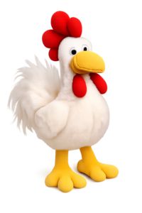 Plüschhahn mit rote n Kamm