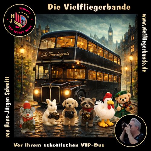 Fotos der Vielfliegerbande ab 2026 42 Vor ihrem schottischen VIP Bus 500